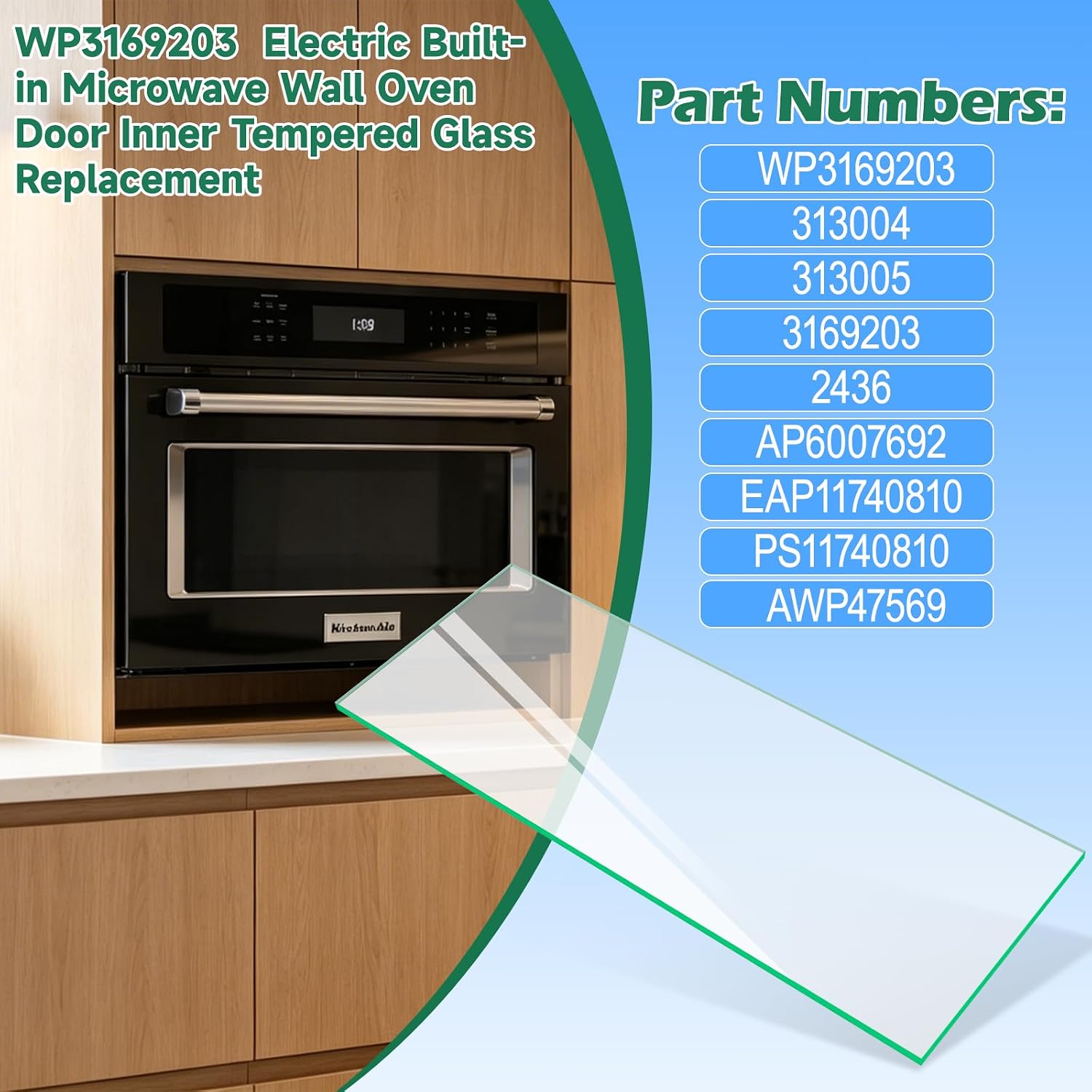 Thumbnail 4 de POOLKEY WP3169203 Inner Tempered Glass for Microwave Oven Doors