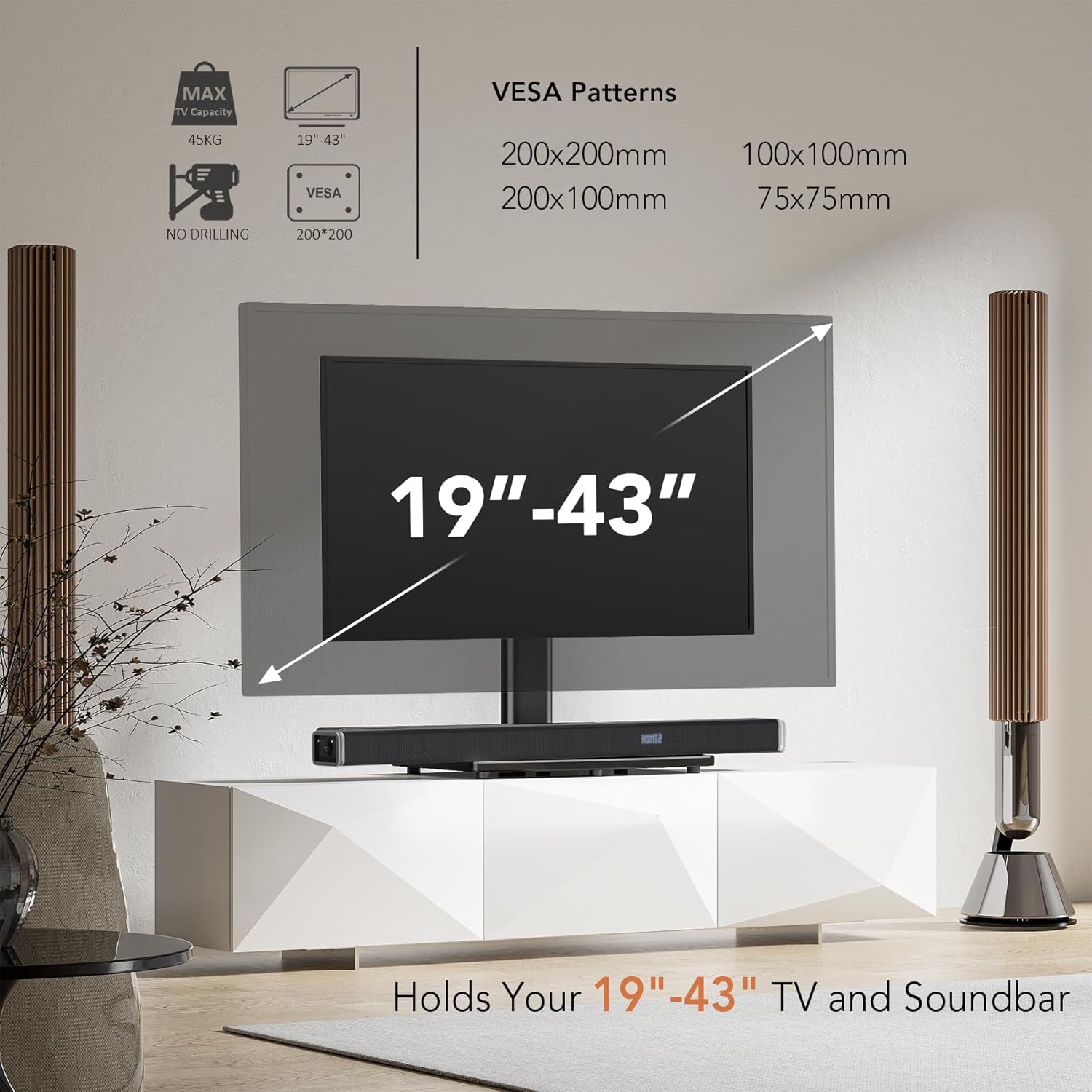 Detalle de Hemudu TV-Standfuß Universal VESA 200x200