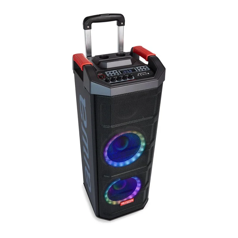 Detalle de Aiwa KBTUS-608: Altavoz portátil Bluetooth para fiestas con karaoke y 600 W