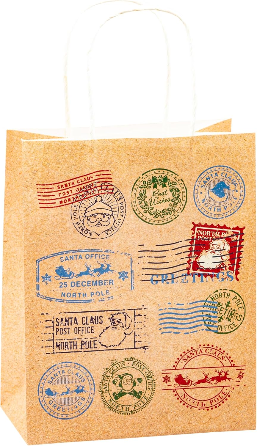 Thumbnail 3 de TSI Geschenktüten aus Kraftpapier WEIHNACHTEN, 12er Packung – mittel (23 x 18 x 10 cm)