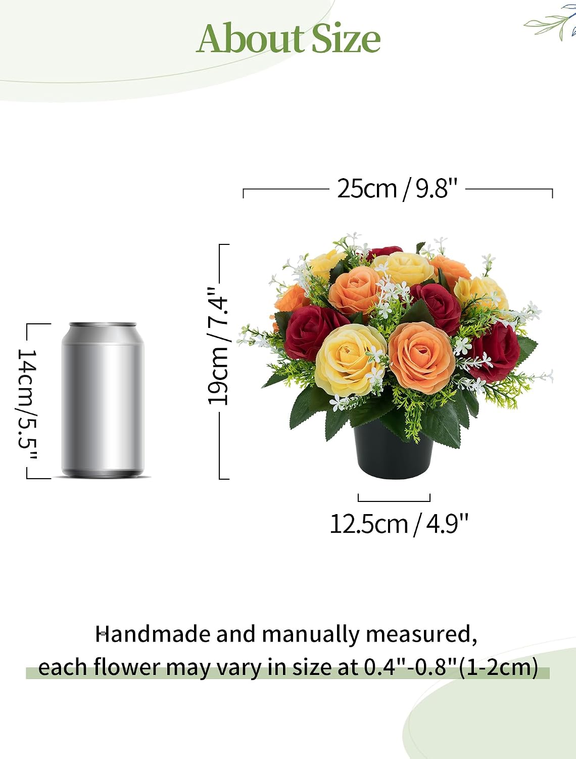 Detalle de BLOSMON Autumn Artificial Grave Flowers 25 cm
