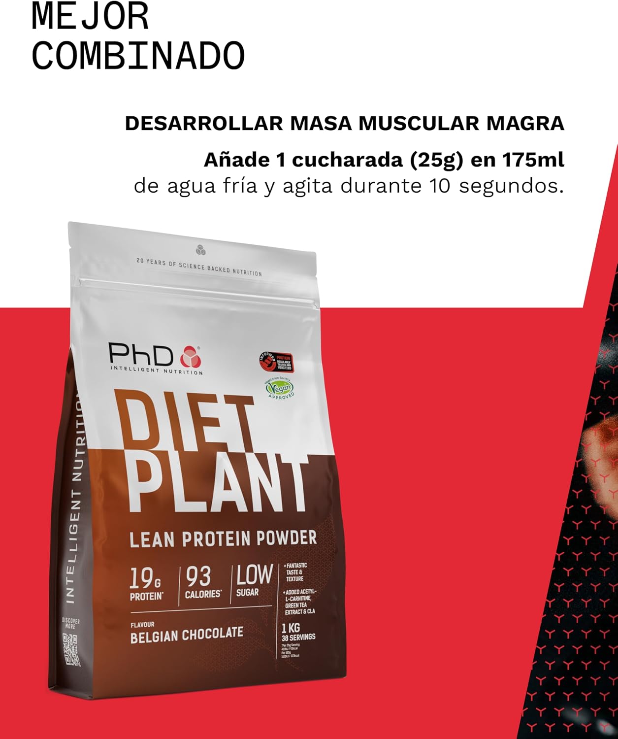 Thumbnail 4 de PhD Nutrition Diet Plant Proteína Vegana 1kg 🍫 Chocolate Belga