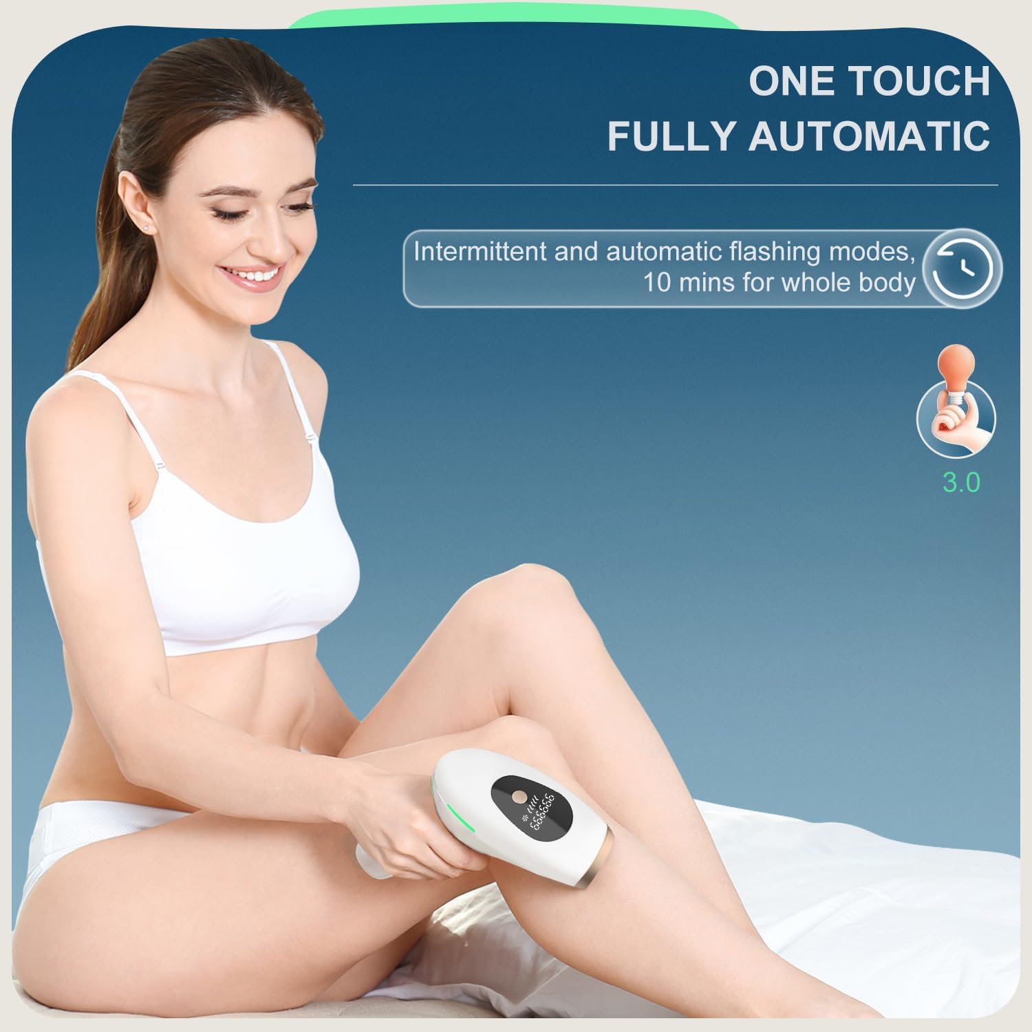 Thumbnail 1 de NALONE Epilatore Luce Pulsata: IPL 5 livelli, 999,900 Flash, uso domestico per corpo, ascelle e bikini