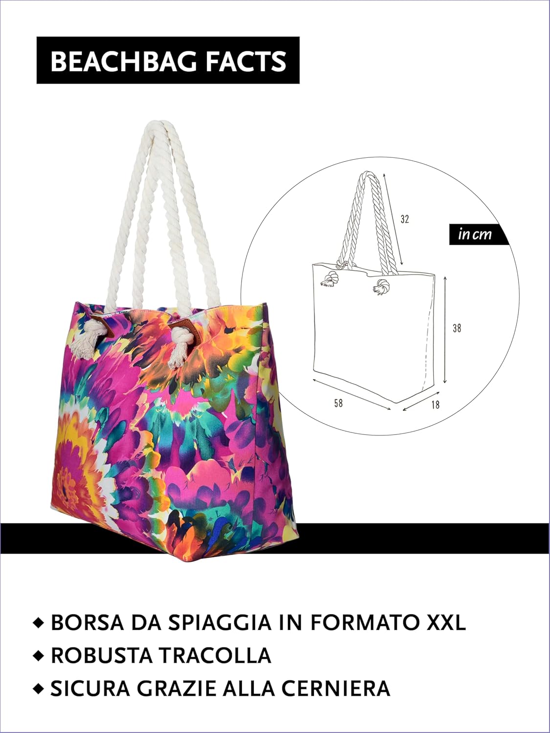 Detalle 2 de Borsa da spiaggia DonDon 58 x 38