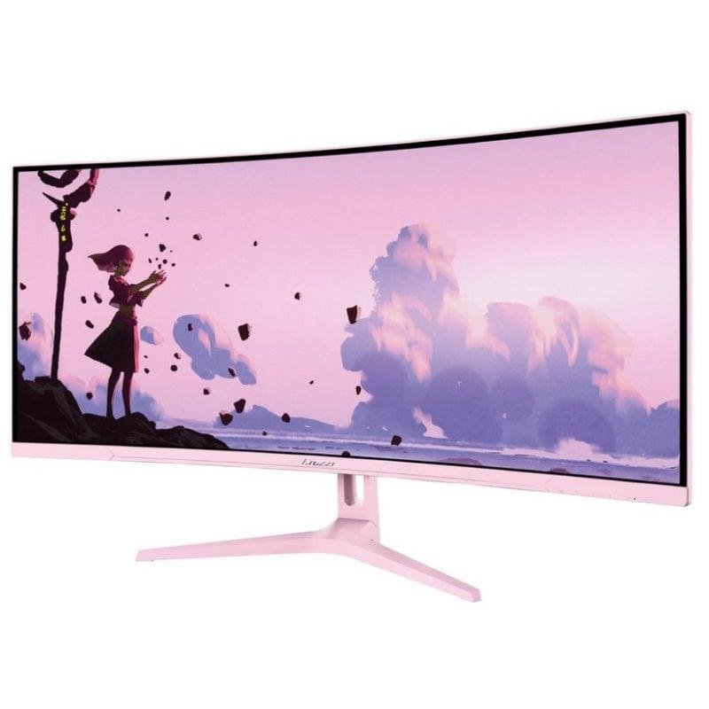 Detalle 2 de Monitor Arozzi Nova 34" UltraWide QHD 165Hz VA Curvo con Altavoces y HDR - Rosa