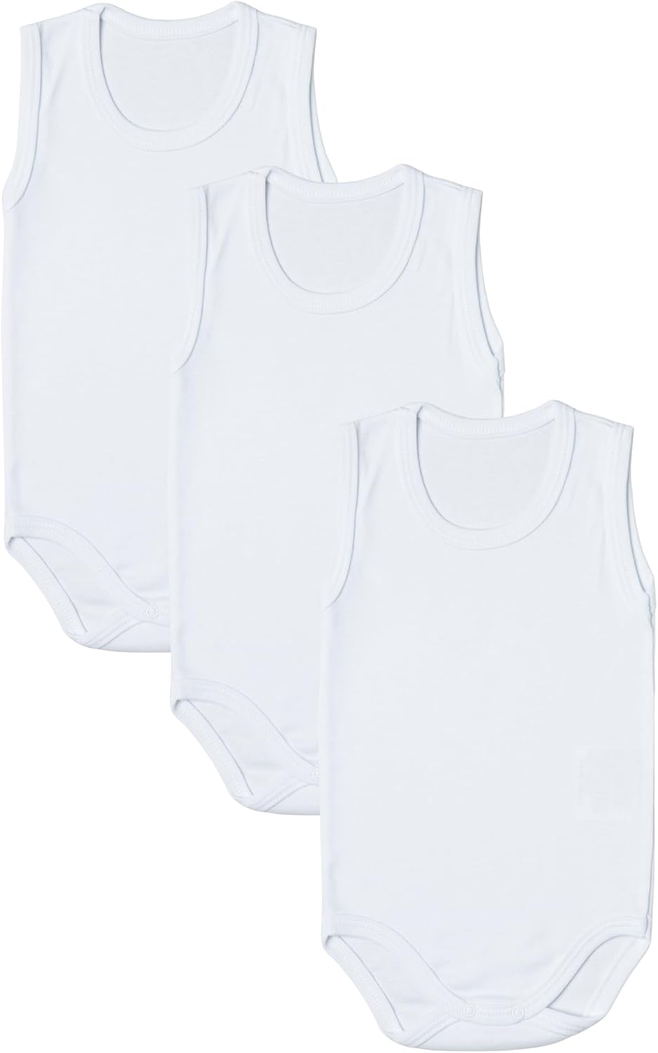 Detalle de rise&Raba Baby Bodysuit 3-pack in 100% organic cotton (sleeveless straps) for boys and girls