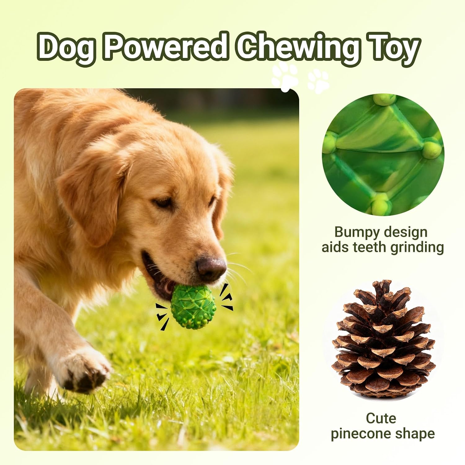 Detalle 2 de Indestructible pinecone squeaky dog toy