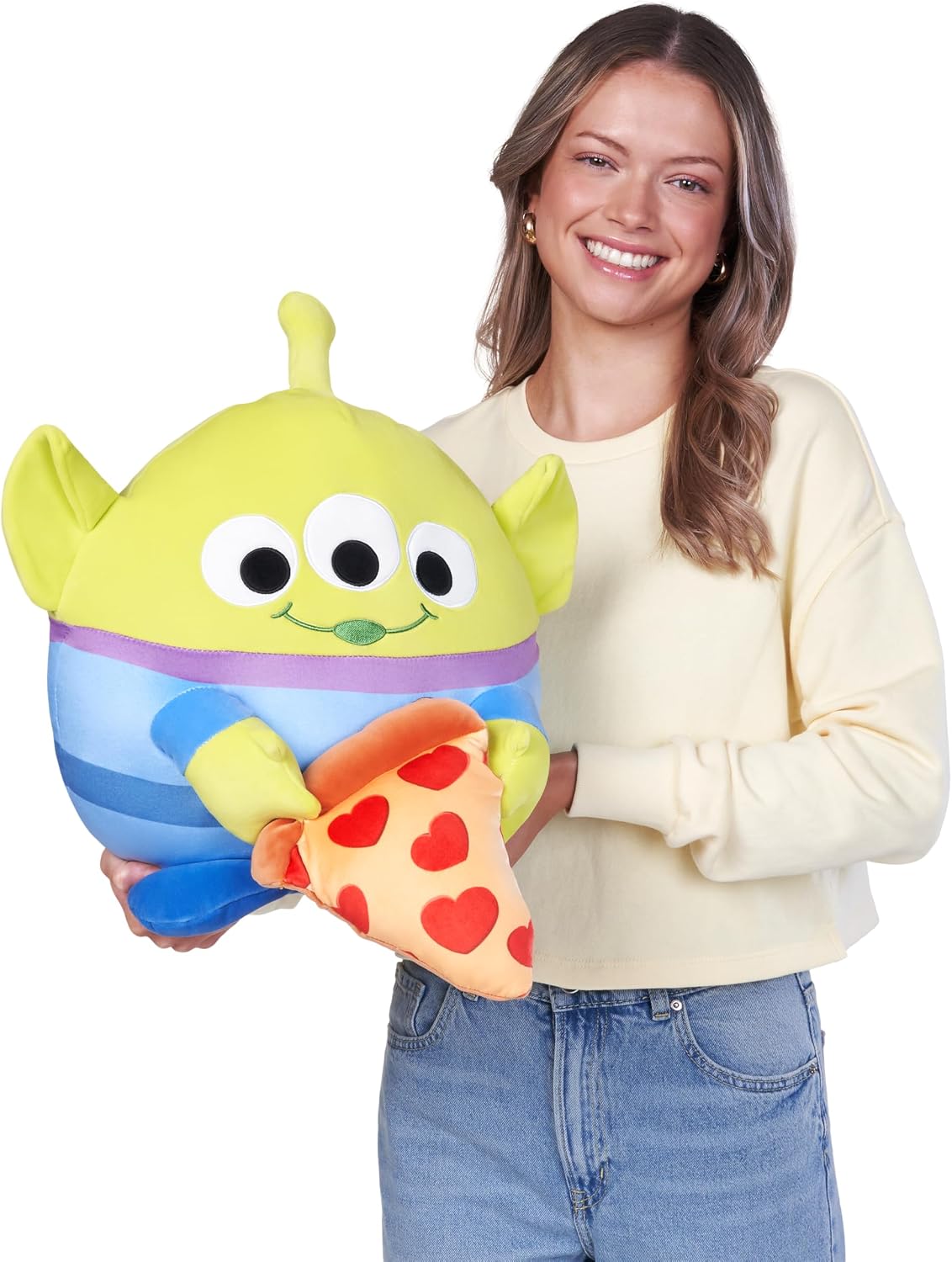 Detalle 2 de Snackles Disney 35 cm großes Plüschspielzeug von ZURU (Alien & Pizza) mit Snack-Accessoire