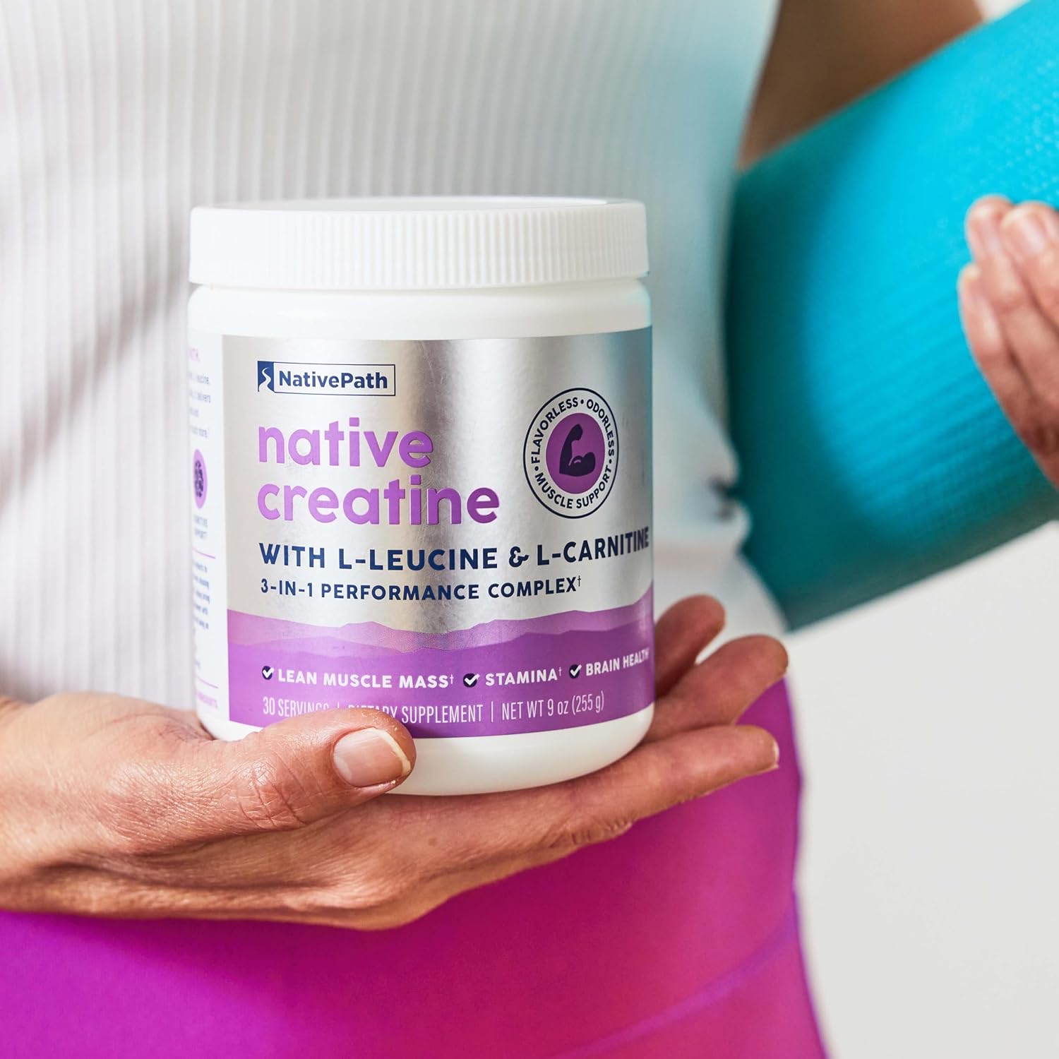 Thumbnail 6 de NativePath Creatine Monohydrate Powder, 30 Servings with L-Leucine and L-Carnitine