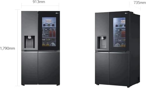 Detalle de LG GSXV90MCDE: Side-by-Side mit 628 L, InstaView, Door-in-Door und Total No Frost