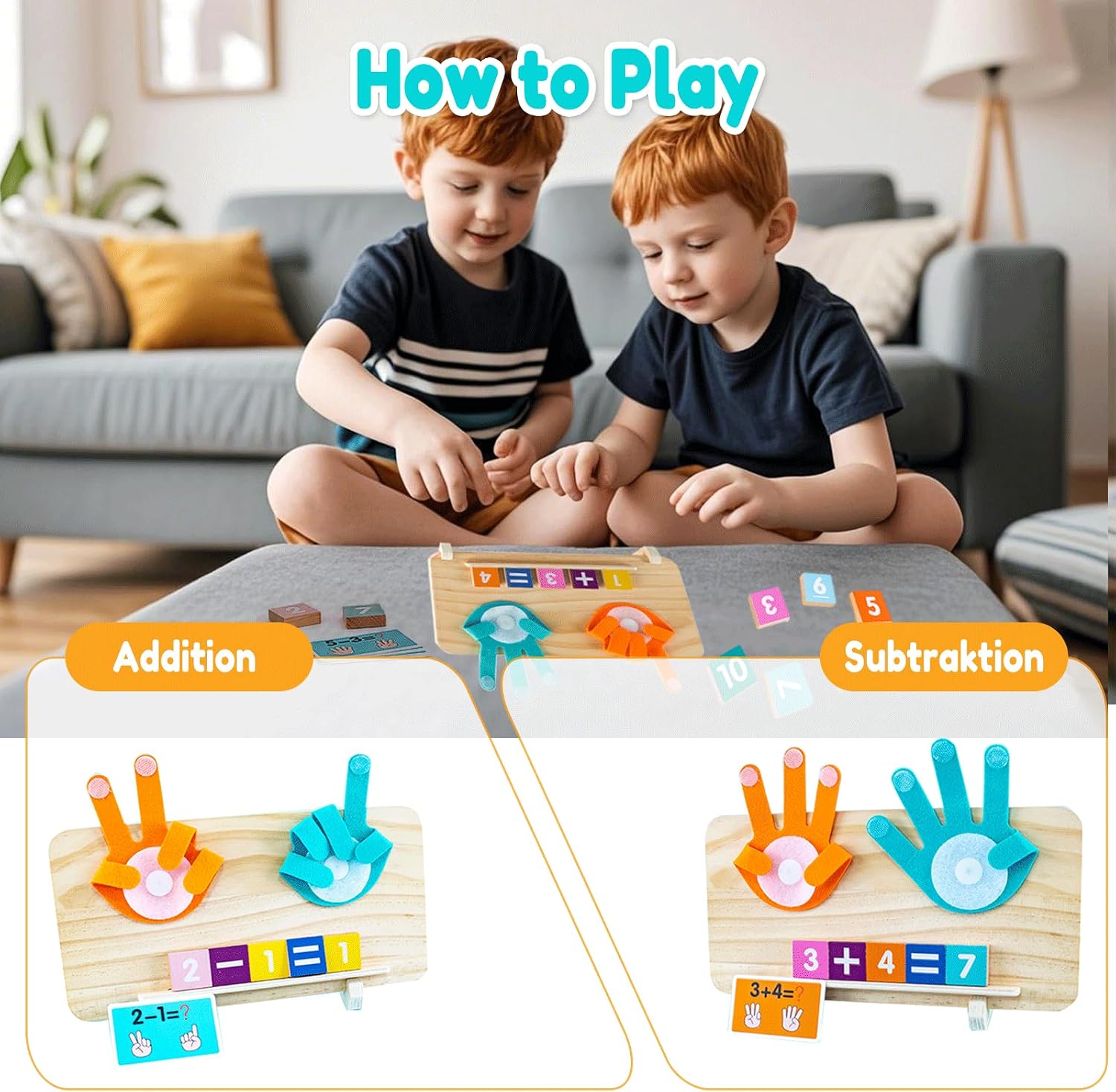 Detalle 2 de GEMKARRY Montessori Number Blocks and Maths Cards for 3–6