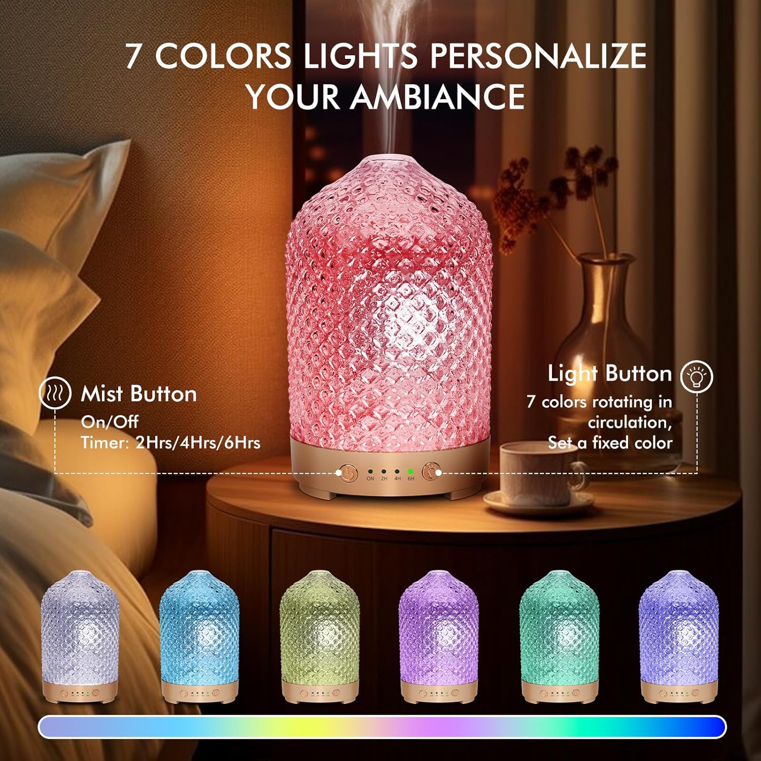 Detalle de Essential oil diffuser 200ml with auto shut off