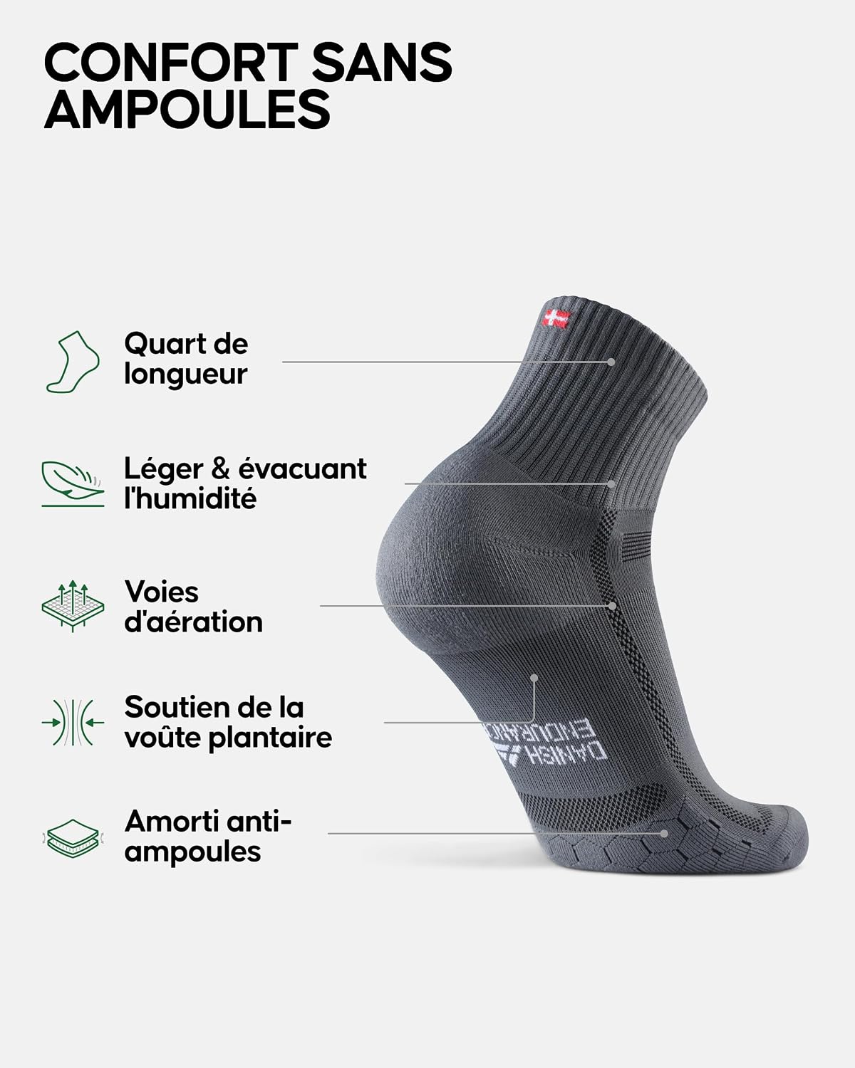 Thumbnail 1 de Chaussettes de running DANISH ENDURANCE 3 paires