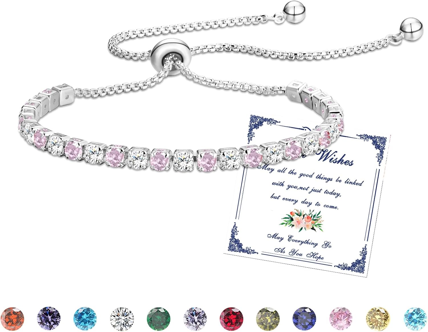Detalle de Esmoly Bracciale Tennis Argento 12 Pietre Natali