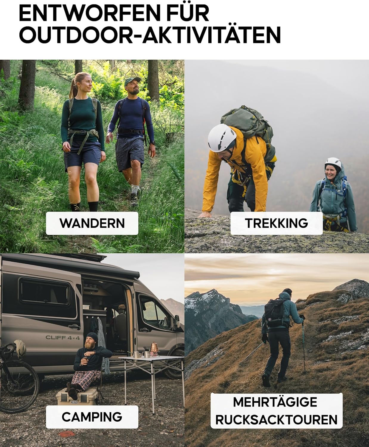 Thumbnail 3 de DANISH ENDURANCE Leichte Merino‑Wolle Wandersocken – Gepolstert, atmungsaktiv, Anti‑Blasen (Unisex, 3–5 Paar)