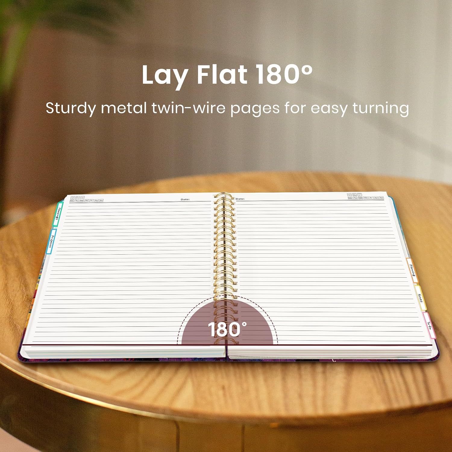 Thumbnail 4 de Taja Large Spiral Notebook, Tulip Fields, 280 Pages, 5 Removable Dividers