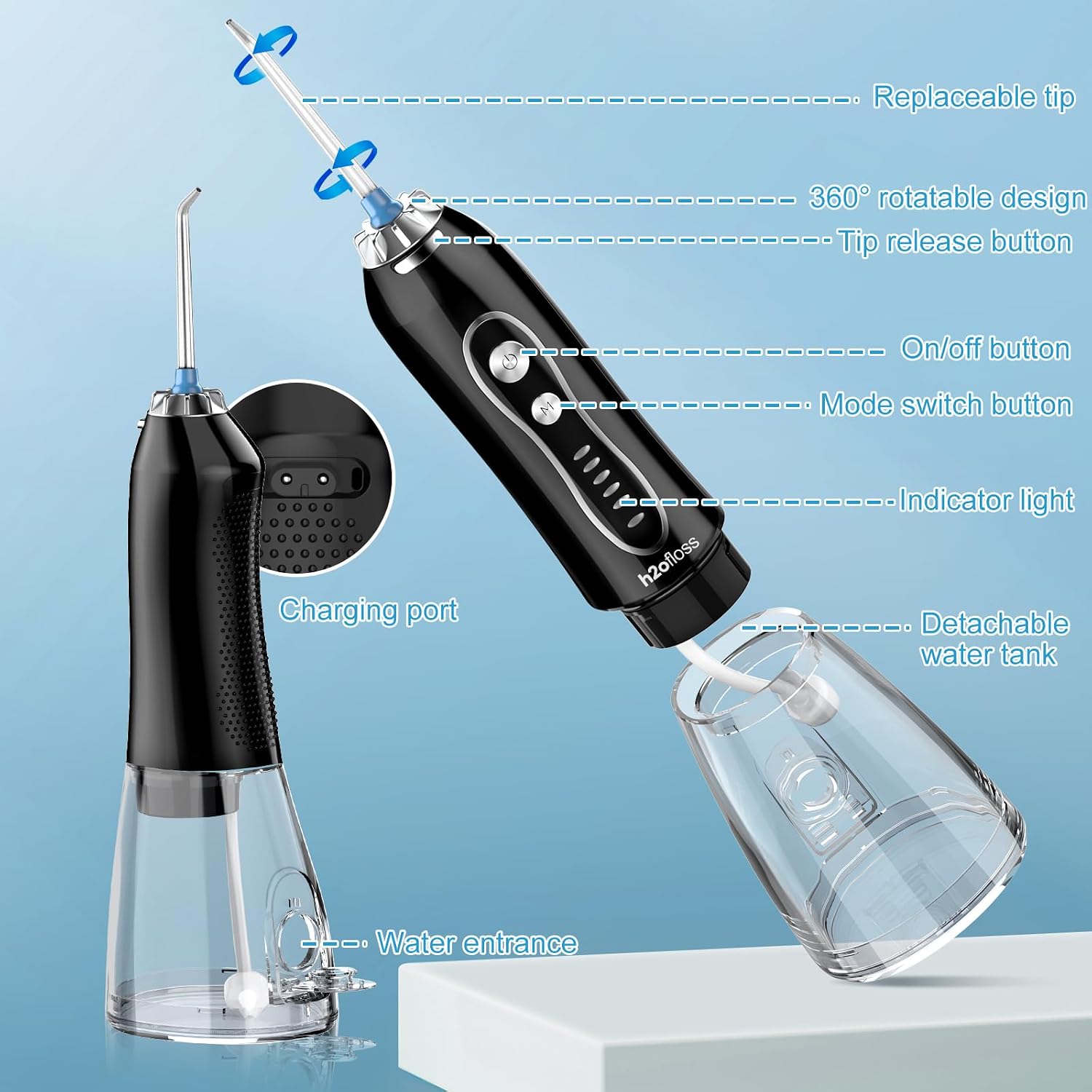 Thumbnail 6 de H2ofloss Portable Oral Irrigator with 5 Modes ⚙