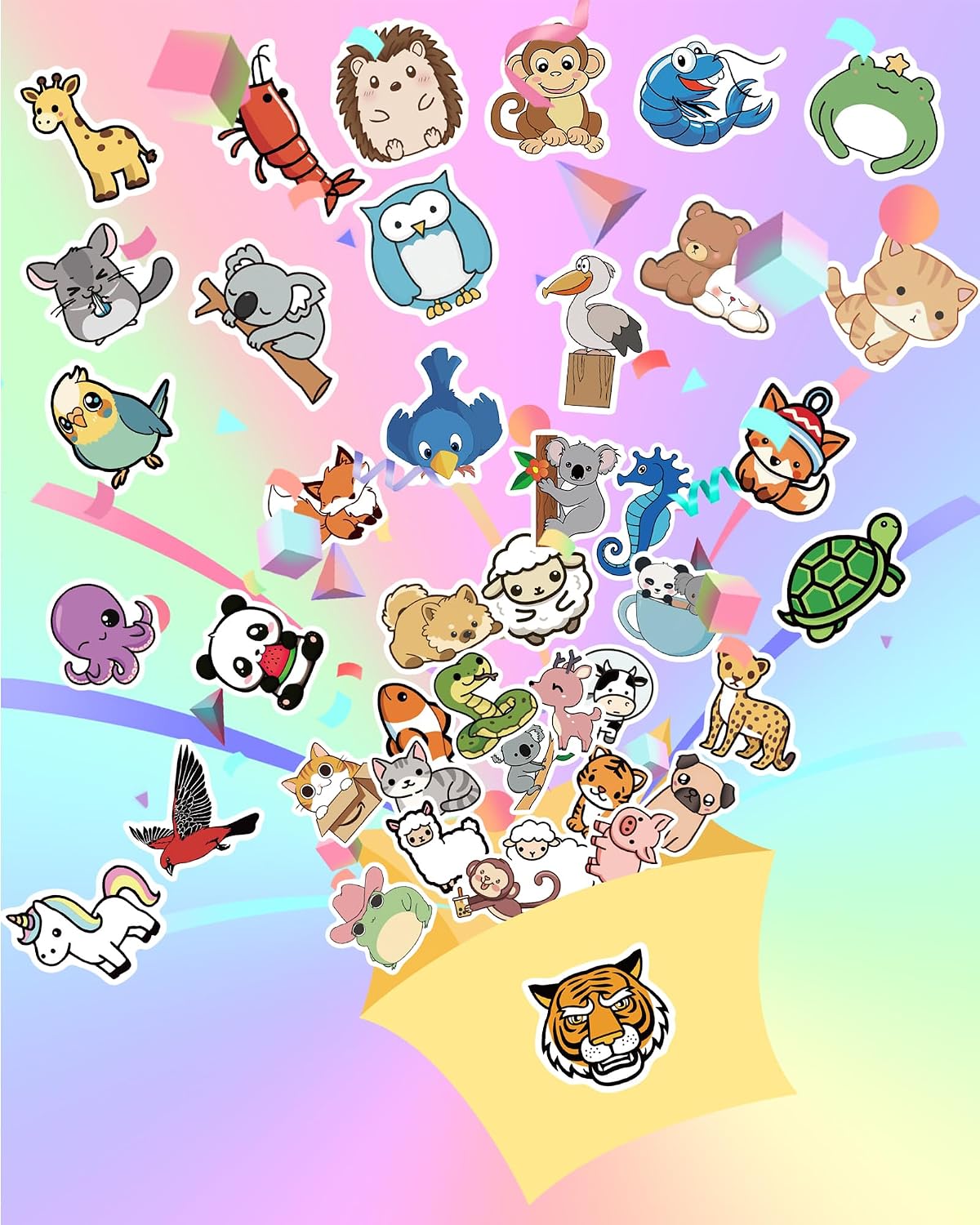 Thumbnail 6 de pcnearty 100 Pcs Animal Stickers for Kids 🐾