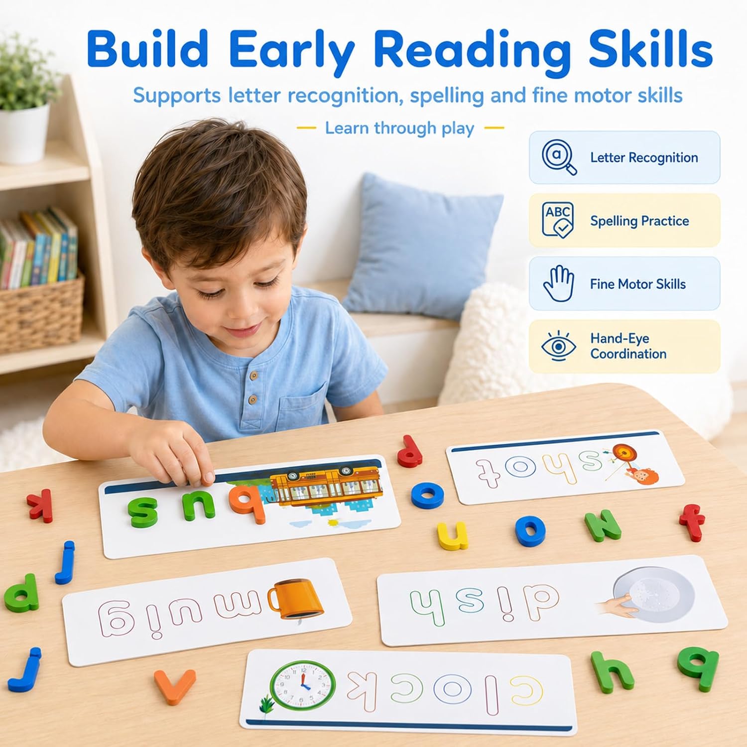 Detalle de See-and-Spell CVC Word Toy, 28 Double-Sided Cards