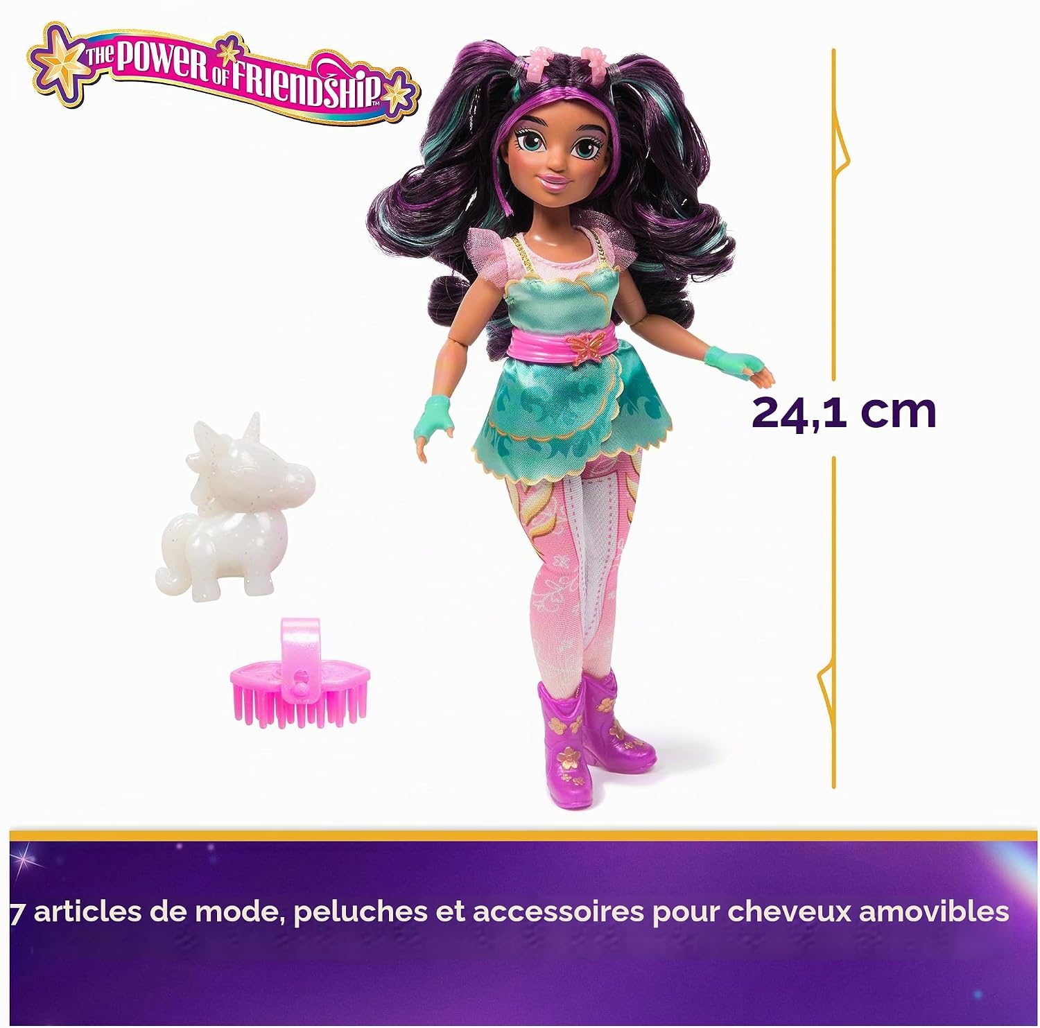 Thumbnail 1 de UCA Fashion Doll Ava Refresh-pop met 9 beweegbare gewrichten en babyeenhoorn