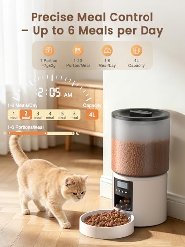 Detalle 2 de PETVION 4L Comedero Automático para Gatos y Perros | Alimentación programable y fuente dual