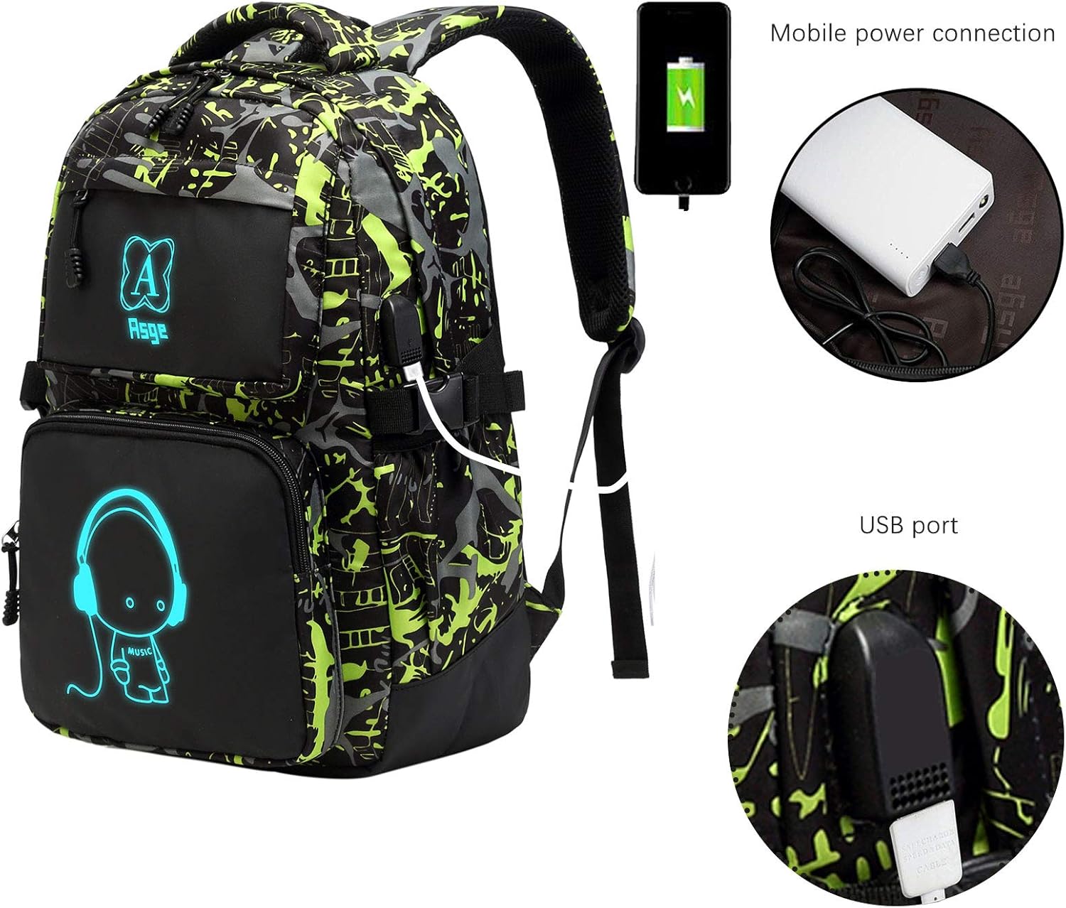 Detalle 1 de Asge Schulrucksack Reflektierend