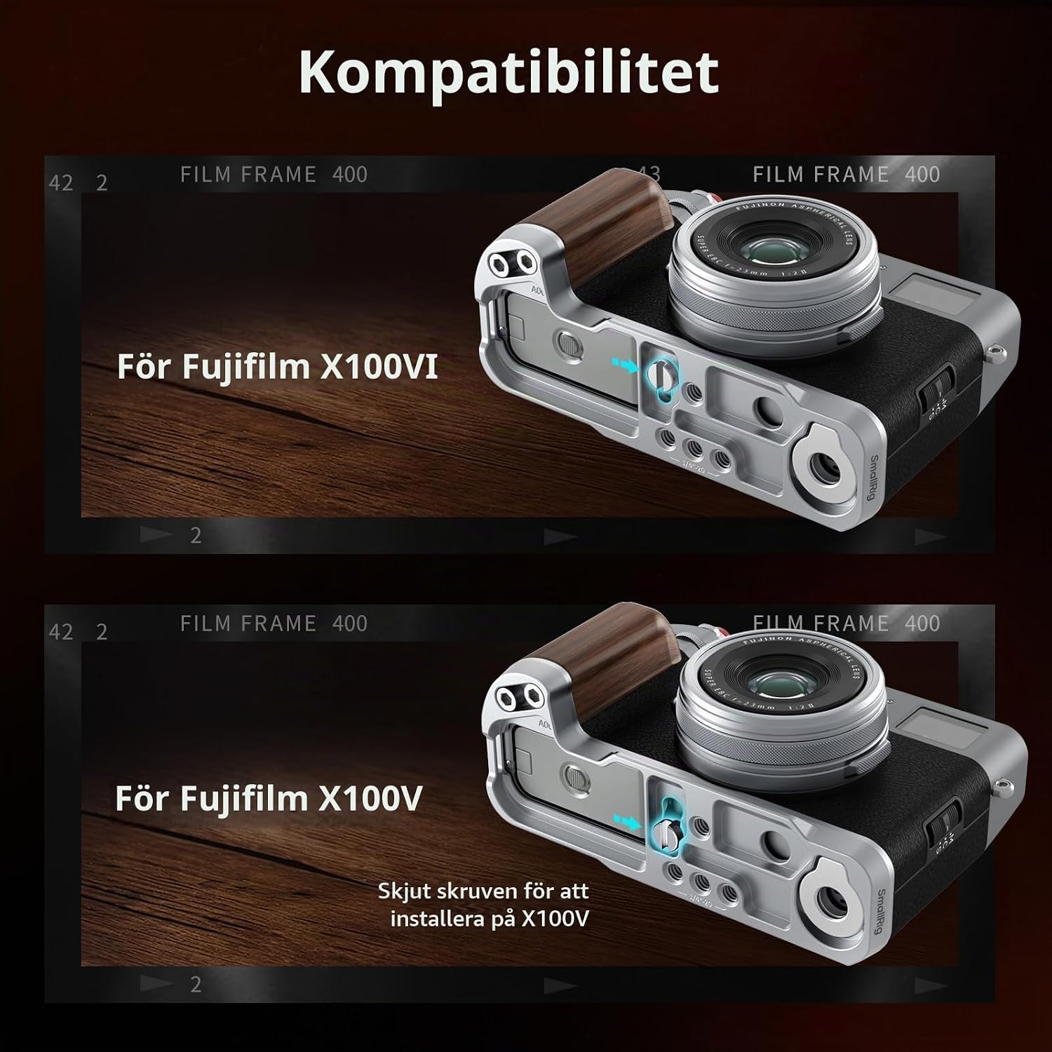Thumbnail 6 de SMALLRIG 4804 L-format trägrepp för Fujifilm X100VI/X100V med Arca-platta
