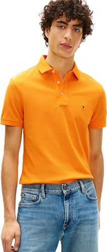 Detalle de Tommy Hilfiger Polo Ajustado 1985 para Hombre (Naranja) – Mw0Mw17771, talla XL