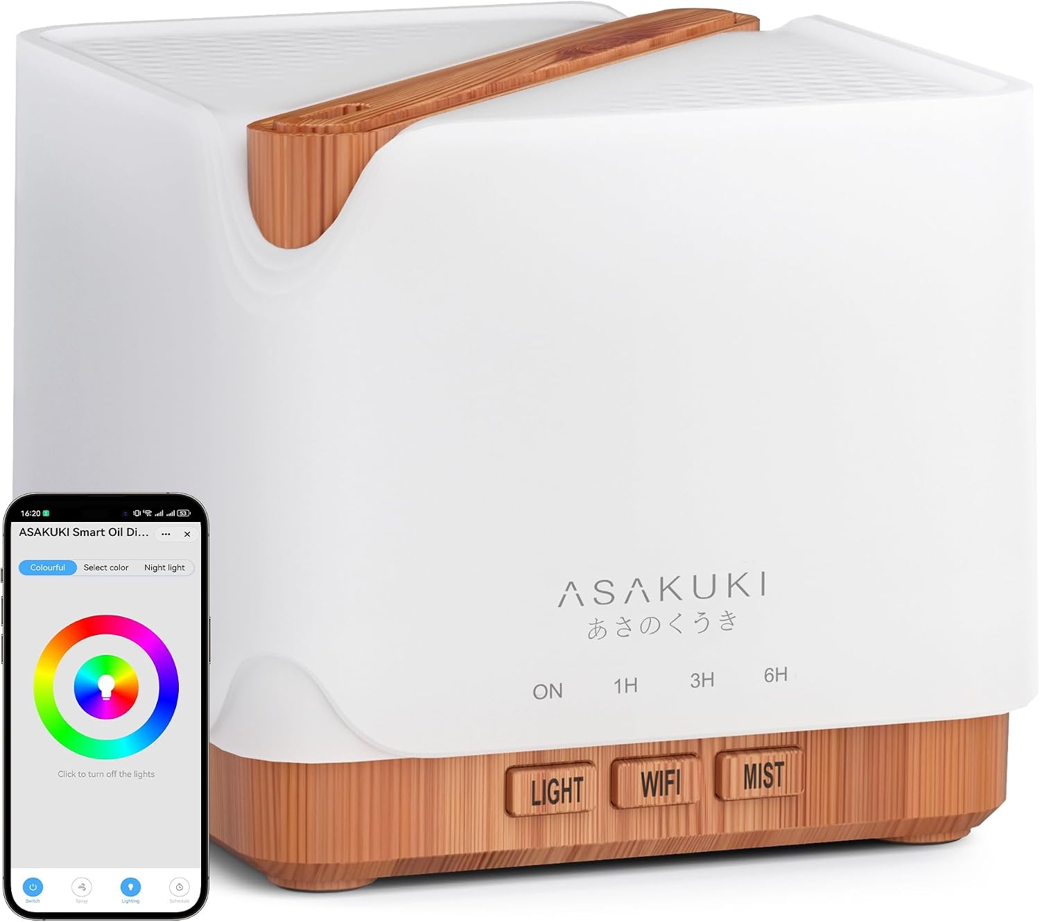 Detalle de ASAKUKI Essential Oil Diffuser 700 ml