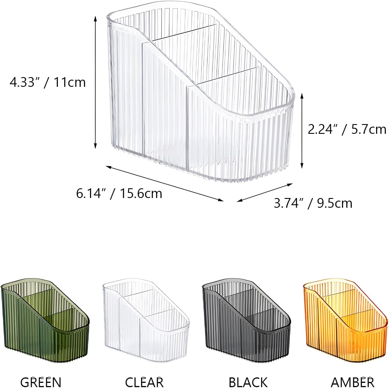 Detalle de OSteed Green Makeup Organiser Box for Vanity with 6 Cups