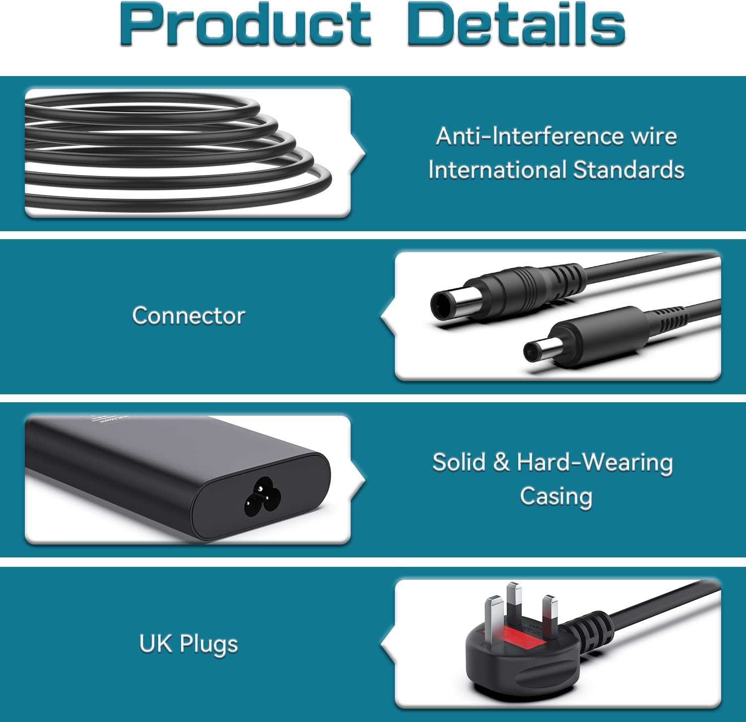 Thumbnail 5 de 90W AC Adapter Charger for Dell Latitude