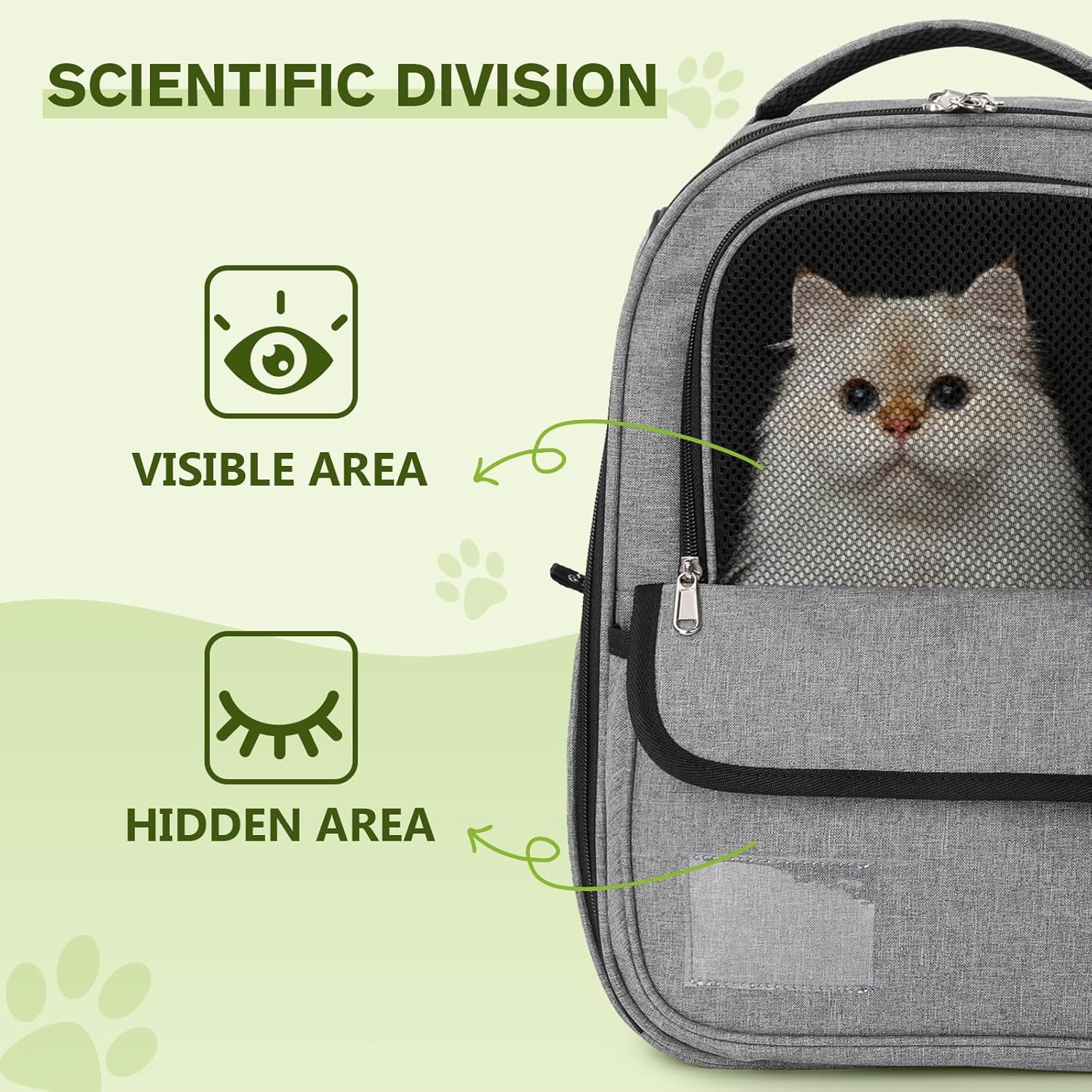 Detalle de Pecute Pecute Respirant sac à dos de transport pour chat et petit chien avec matelas en peluche amovible