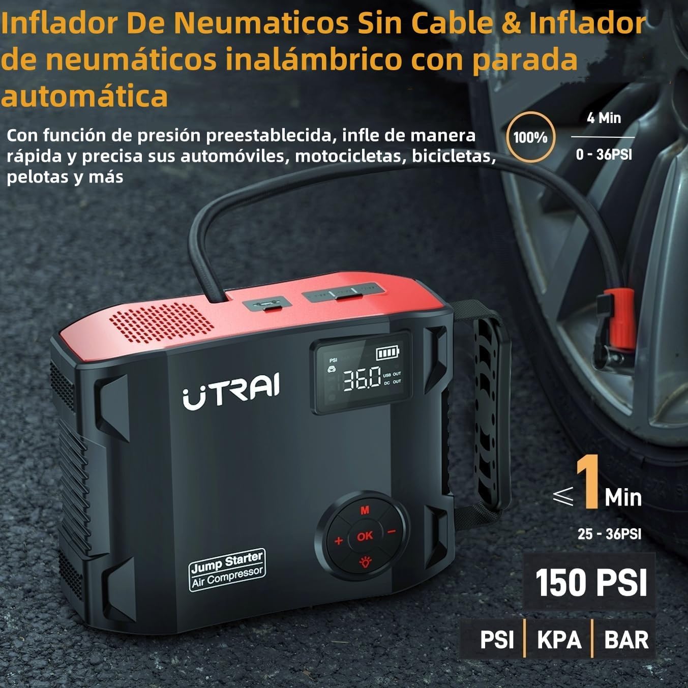 Detalle 2 de UTRAI 8000A Arrancador 27.000 mAh