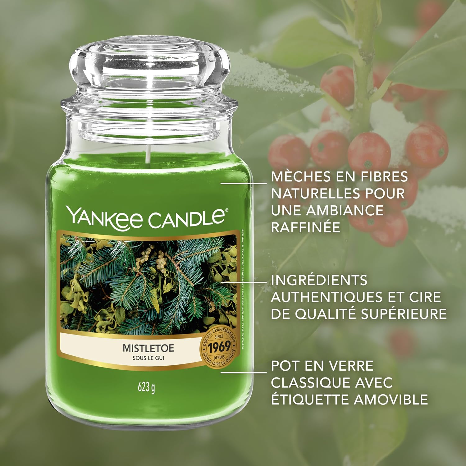 Detalle 2 de Yankee Candle Sous le gui 623 g 🕯