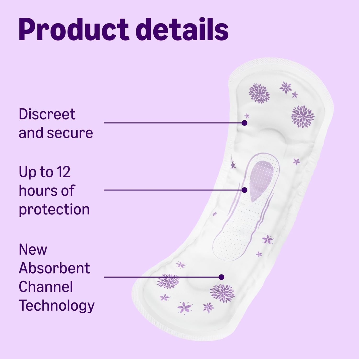 Detalle 2 de by Amazon Incontinence Pads Maxi – Unscented, 48 Count (6 Packs of 8)