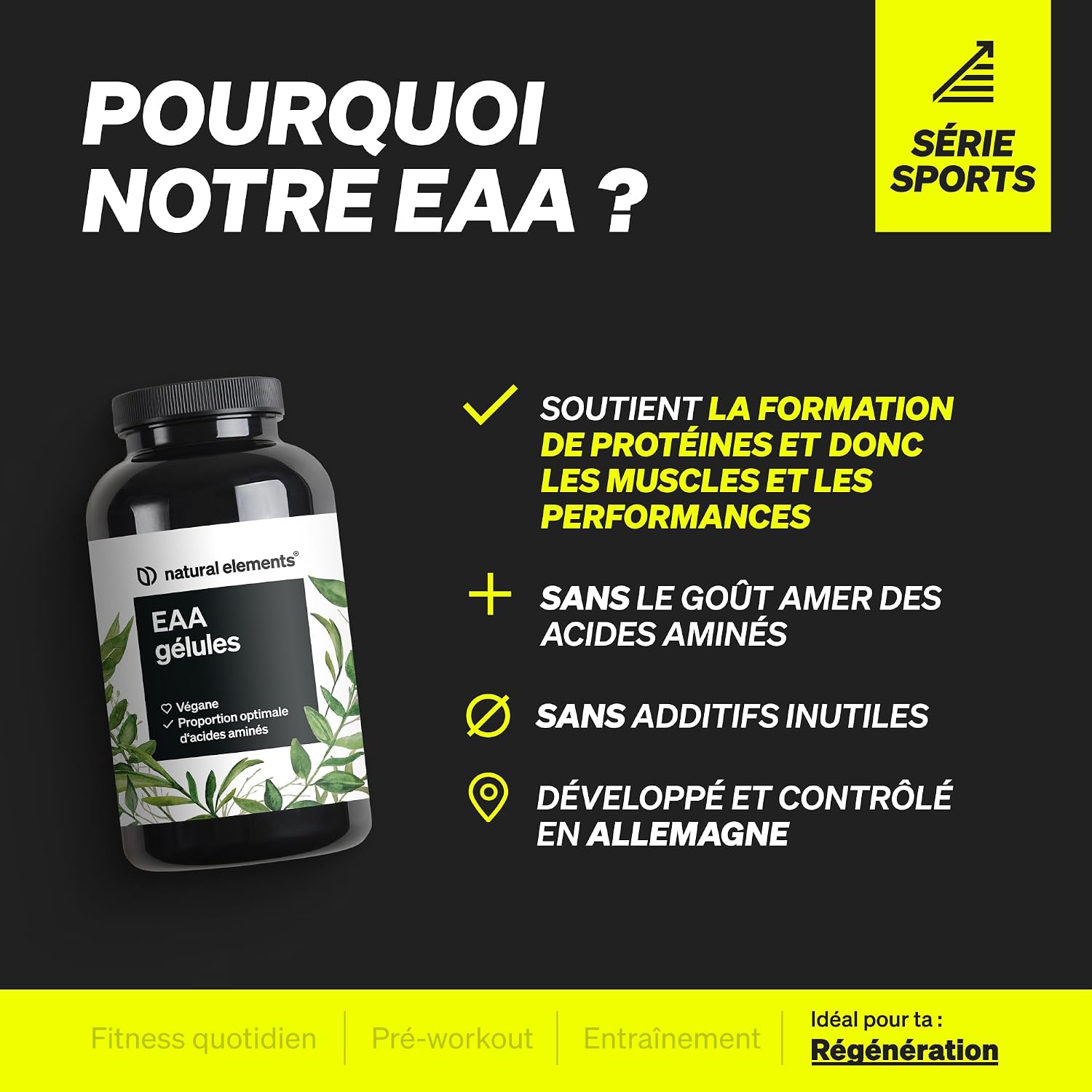 Thumbnail 2 de EAA gélules hautement dosées – 300 gélules (8 acides aminés essentiels, végane)