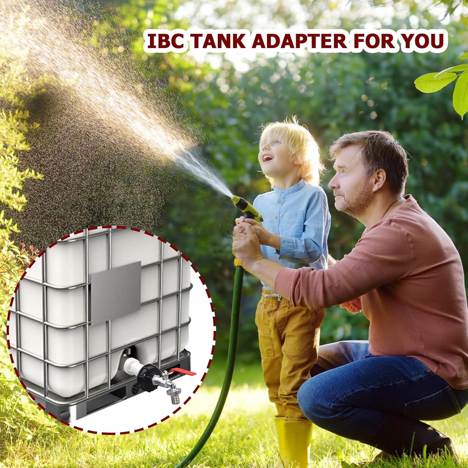 Detalle de HuaMuDM IBC Tank Auslaufhahn Set – Verlängerung S60x6 Grobgewinde (1/2") für Regentonne
