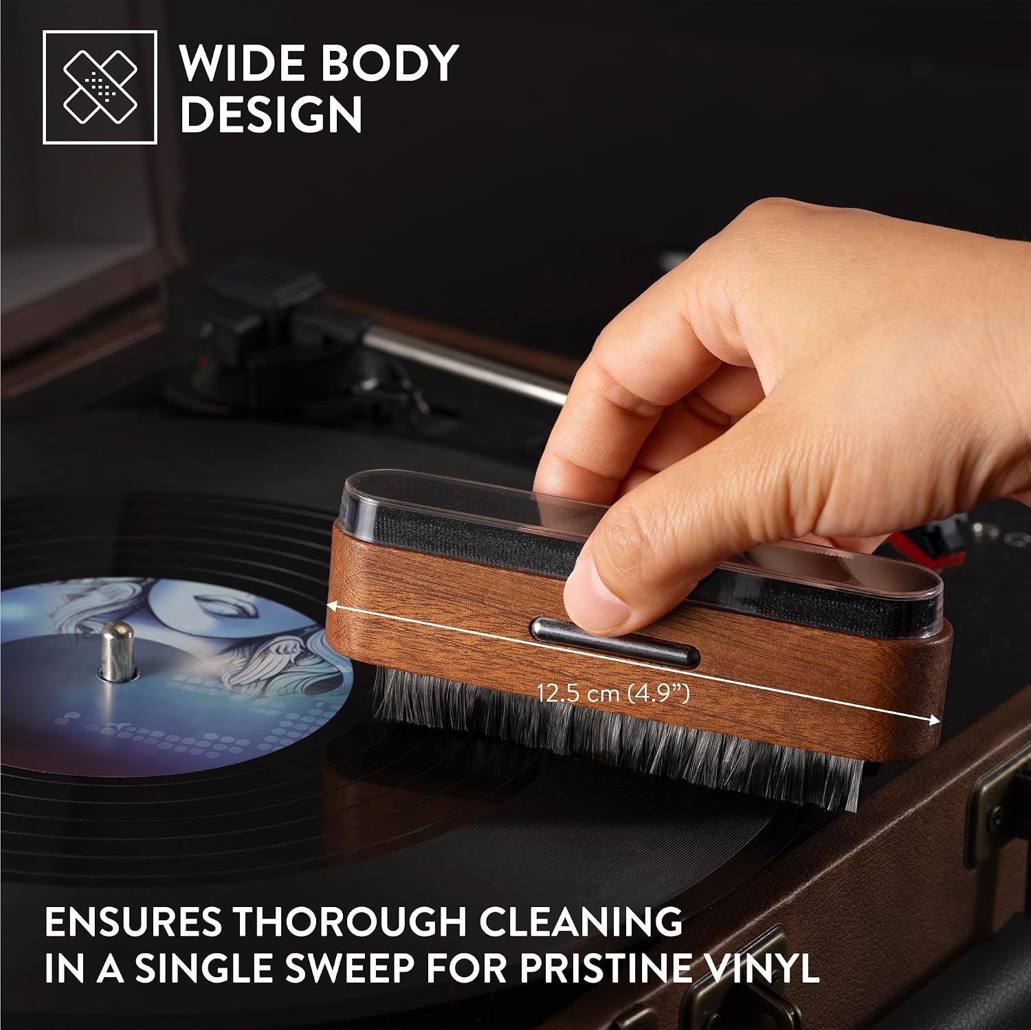 Detalle de Big Fudge Vinyl 2-in-1 Wooden Record Cleaning Brush