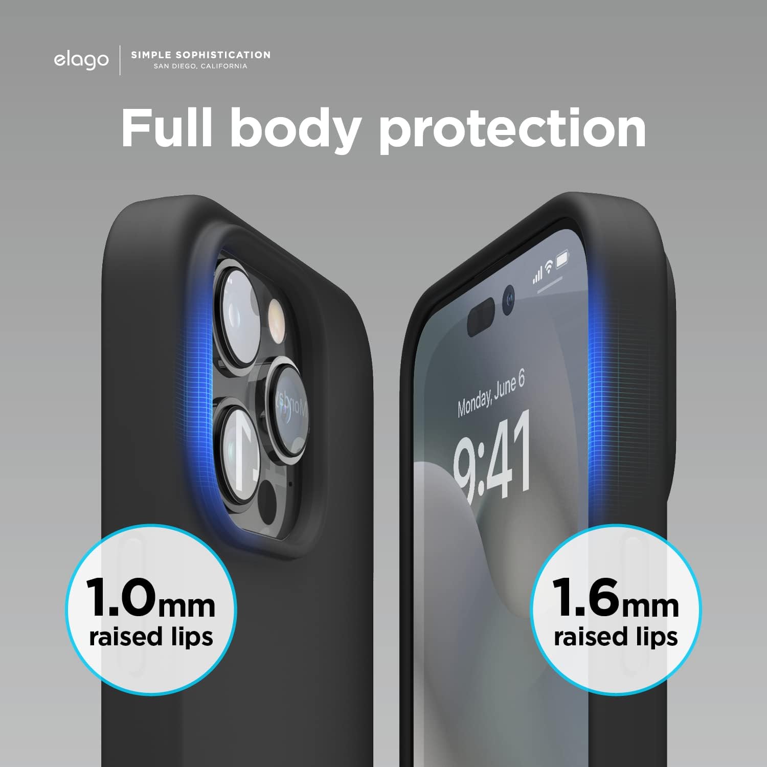 Detalle de elago Cover in Silicone Liquido 4 Strati per iPhone 14 Pro (6,1") con microfibra antigraffio – Nero