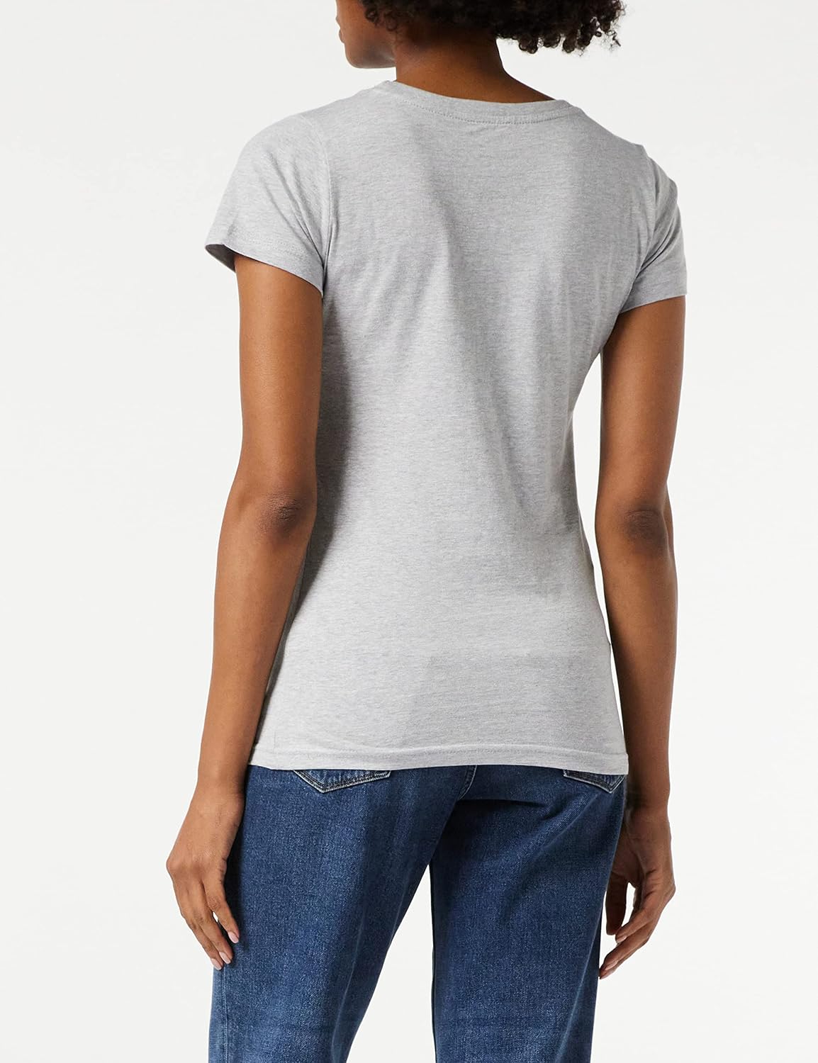 Detalle 1 de Basic Rundhals T-Shirts für Damen, 3er Pack