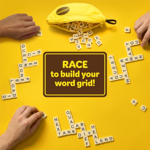 Detalle de Bananagrams Classic Word Game: 144 Tiles in Banana Pouch — Travel-Friendly Word Fun