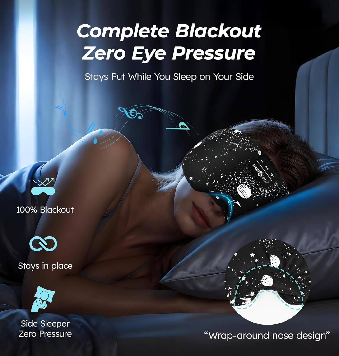 Thumbnail 2 de Musicozy Bluetooth Sleep Headphones Large for Travel
