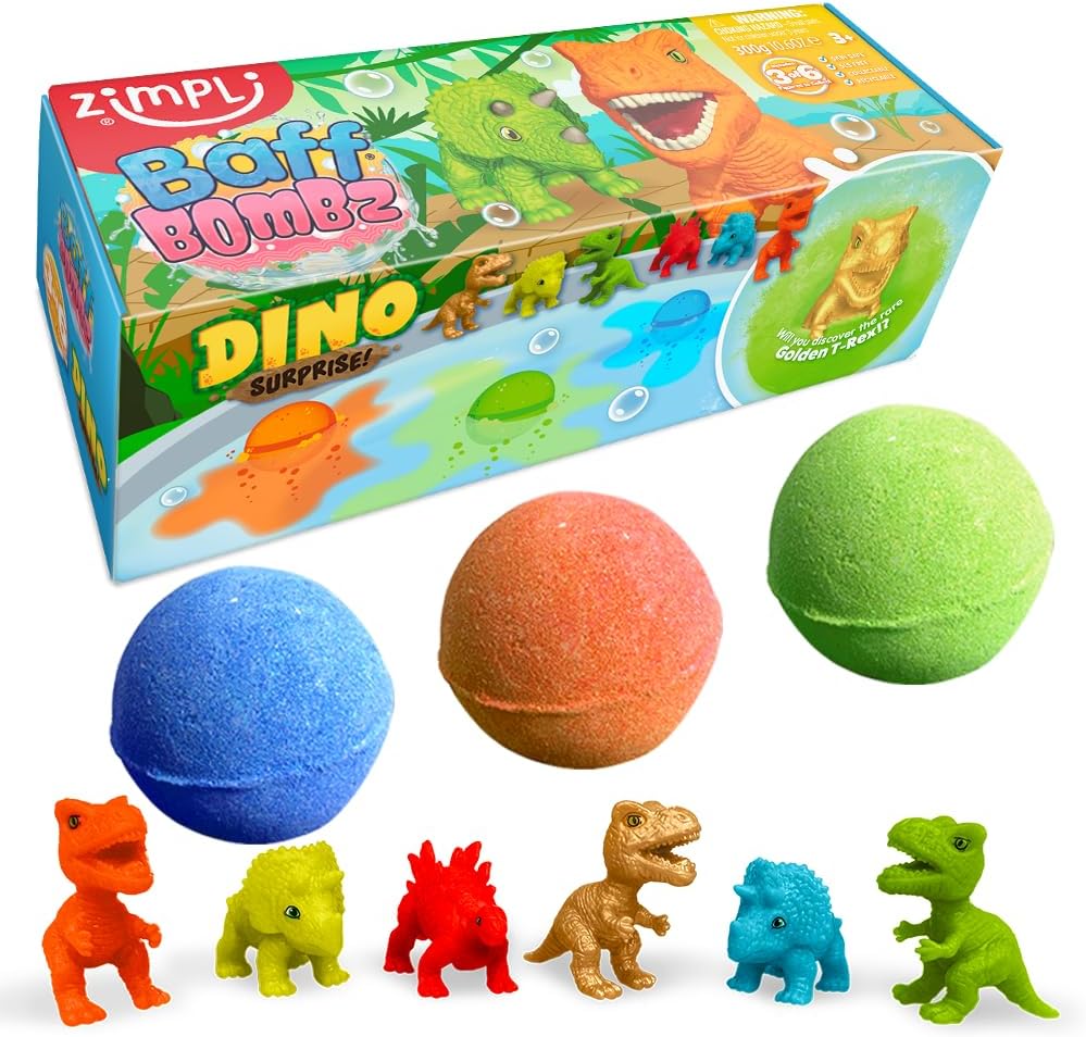 Detalle de ZIMPLI 3 x Large Dino Surprise Bath Bombs