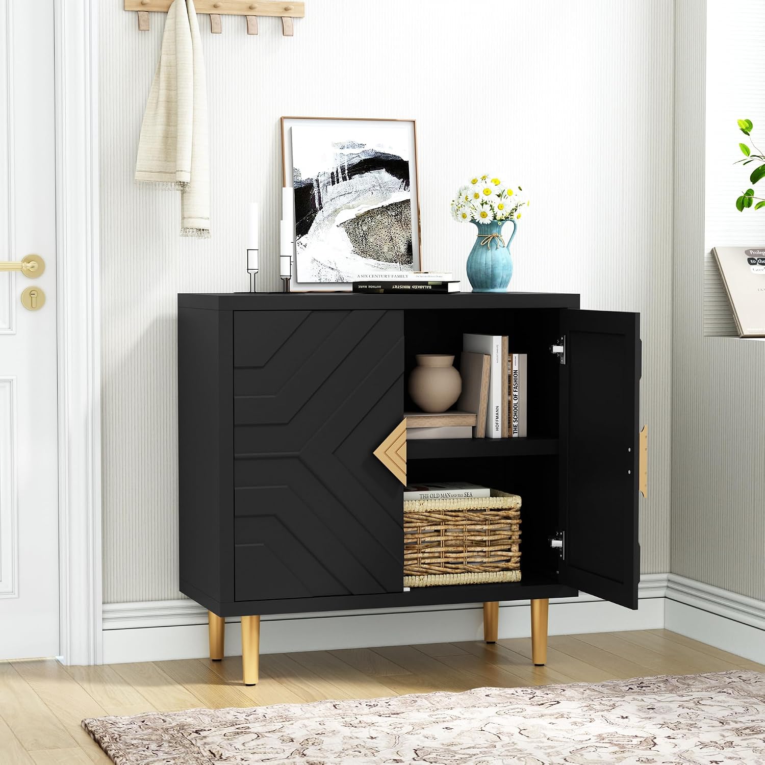 Thumbnail 6 de HOLTICO Credenza Moderna con 2 Ante: design geometrico, struttura robusta e versatilità per ogni ambiente