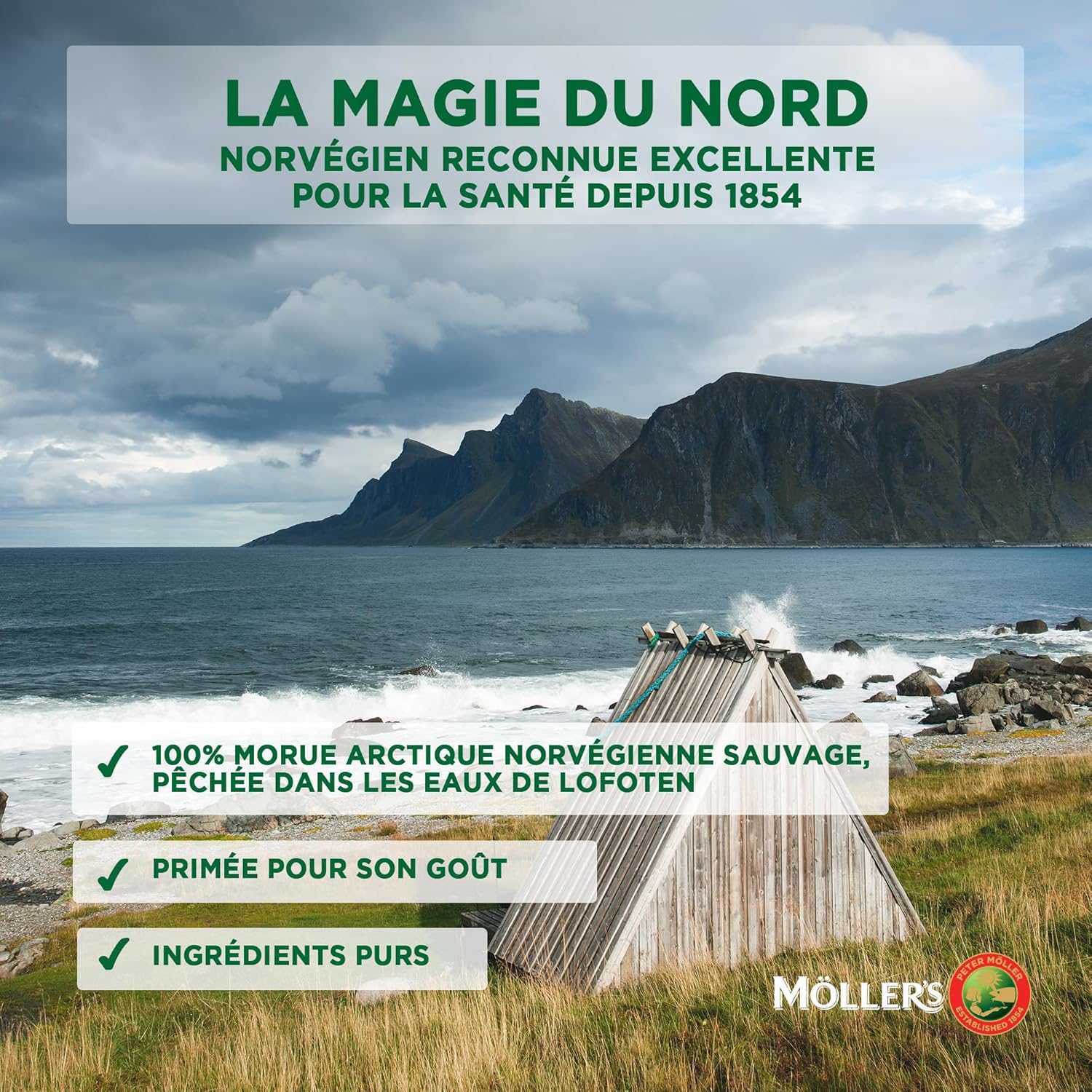Detalle de Moller’s huile de foie de morue oméga 3 citron – 250 ml x 3, source durable, depuis 1854