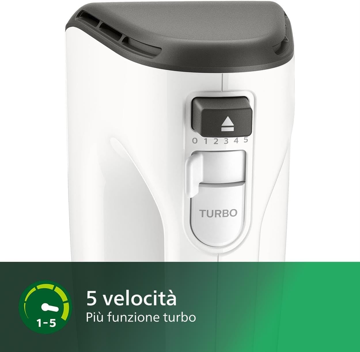 Detalle de Philips 5000 Series Mixer HR3741/00: potenza e praticità per impasti sempre perfetti