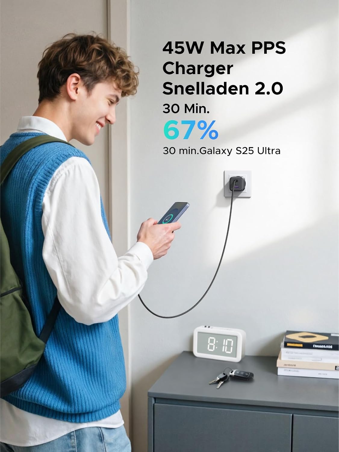 Thumbnail 3 de UGREEN 45W USB-C-oplader met 3 poorten, GaN en PPS