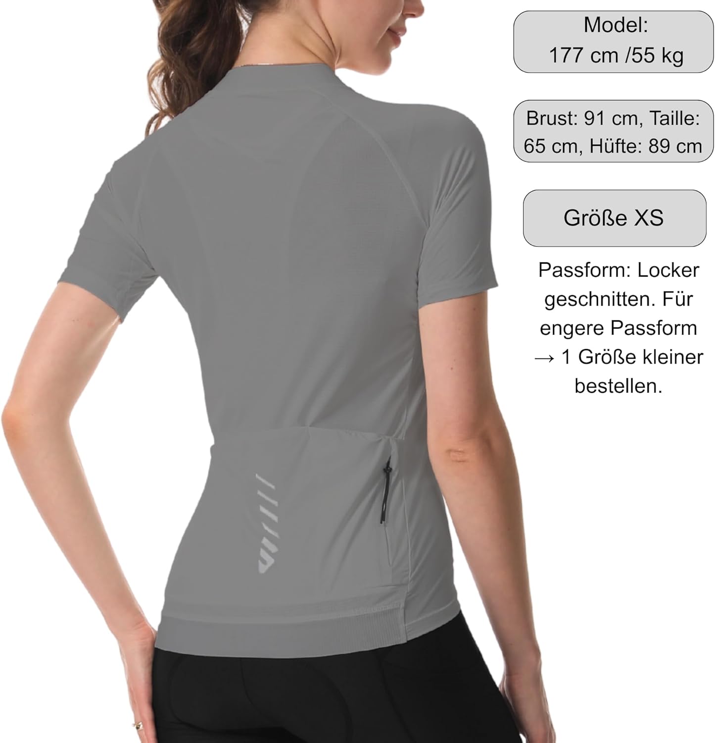 Thumbnail 2 de Wulibike Damen Radtrikot Halbes Reißverschluss – atmungsaktives MT/B-Trikot mit 4 Taschen