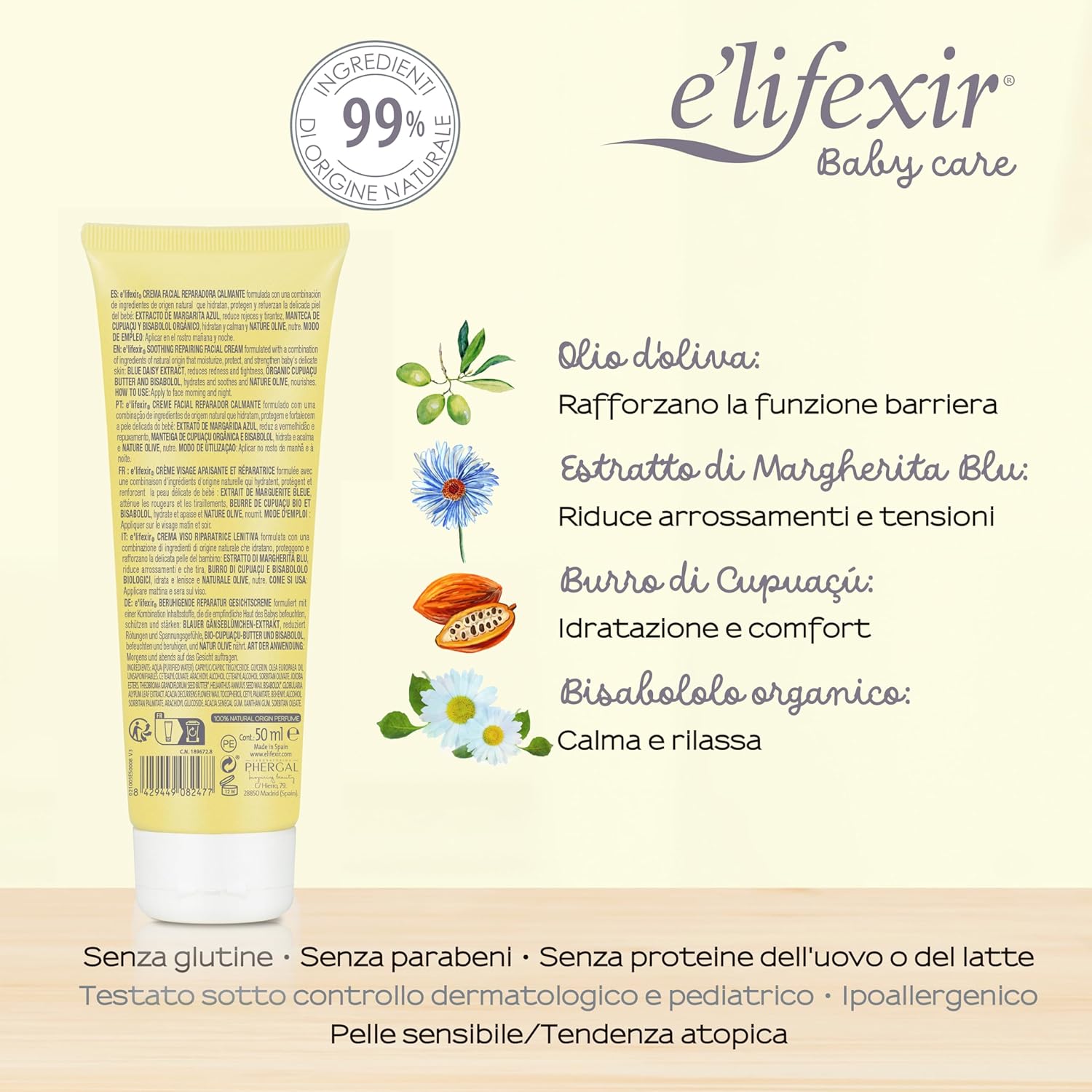 Thumbnail 2 de Elifexir Baby Care Crema viso lenitiva riparatrice 50 ml – comfort ultra-delicato per pelli sensibili