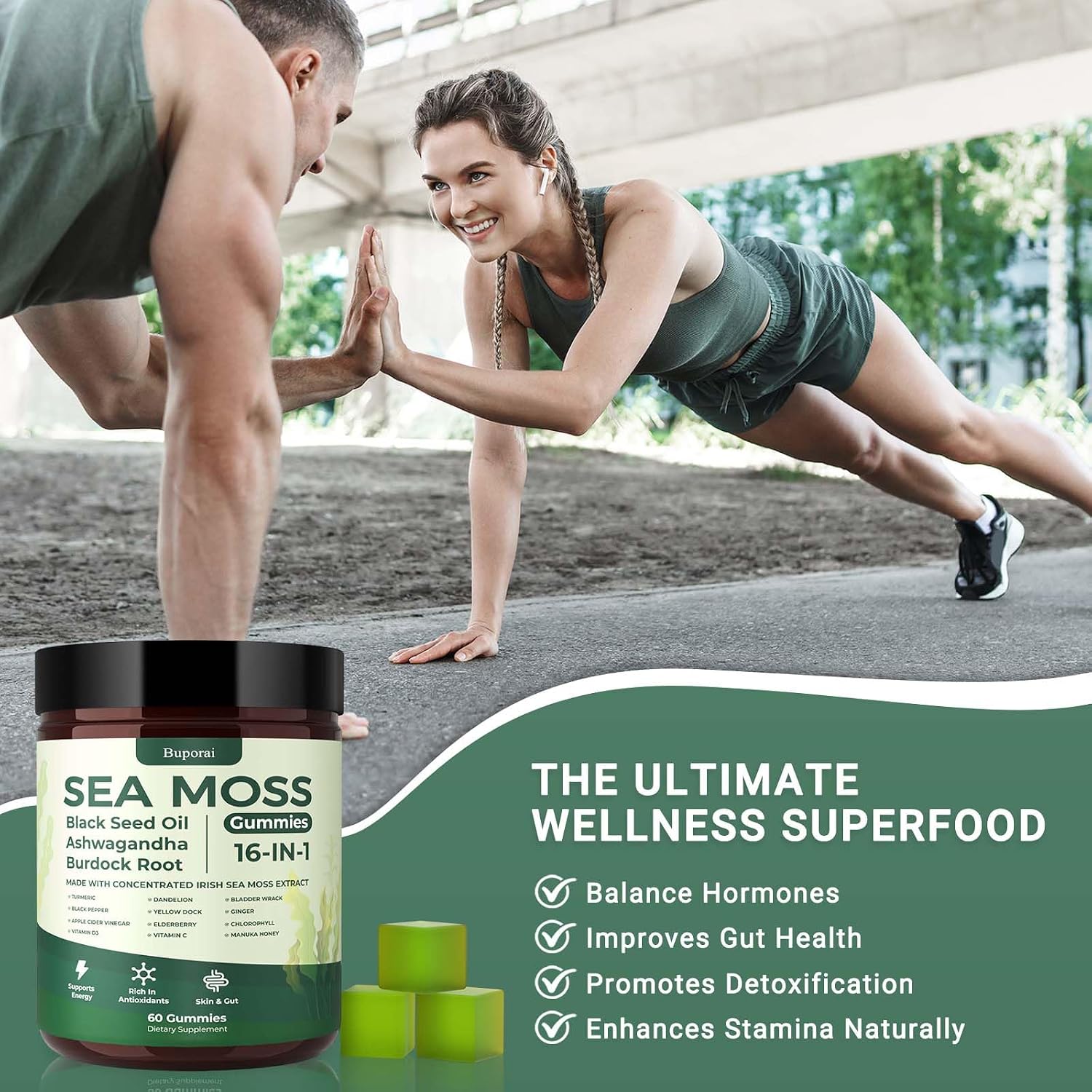 Thumbnail 6 de Buporai Sea Moss Gummies, 60 Count